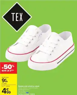 Carrefour Baskets toile enfant ou adulte offre