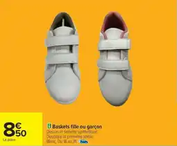 Carrefour Baskets fille ou garçon offre