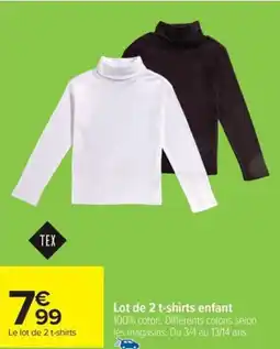 Carrefour Le lot de 2 t-shirts offre
