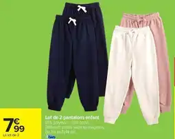 Carrefour Lot de 2 pantalons enfant offre