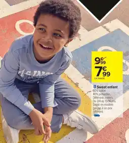 Carrefour Sweat enfant offre