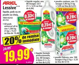 Norma ARIEL Lessive offre