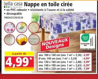 Norma BELLA CASA Nappe en toile cirée offre