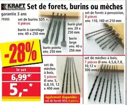 Norma KRAFT Set de forets, burins ou mèches offre
