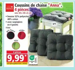 Norma Coussins de chaise Anna offre