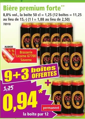 Norma Bière premium forte offre