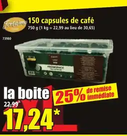 Norma 150 capsules de café offre
