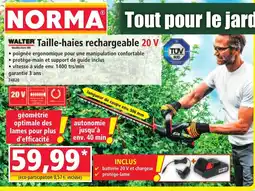 Norma WALTER Taille-haies rechargeable 20 V offre