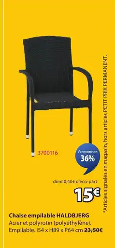 JYSK HALDBJERG Chaise empilable offre