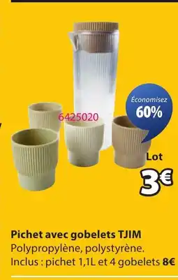 JYSK TJIM Pichet avec gobelets offre