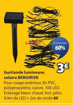 JYSK BERGIRISK Guirlande lumineuse solaire offre