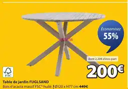 JYSK FUGLSAND Table de jardin offre