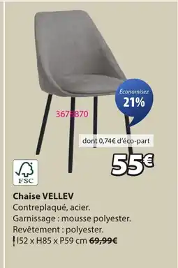 JYSK VELLEV Chaise offre