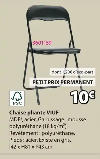JYSK VIUF Chaise pliante offre