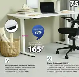 JYSK SVANEKE Bureau ajustable en hauteur offre