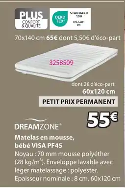 JYSK Matelas en mousse, bébé offre