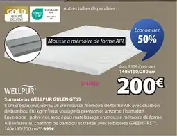 JYSK WELLPUR GULEN GT65 Surmatelas offre