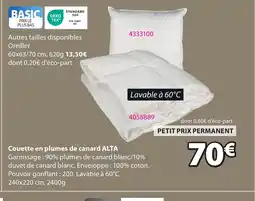 JYSK ALTA Couette en plumes de canard offre