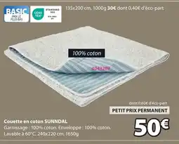 JYSK SUNNDAL Couette en coton offre