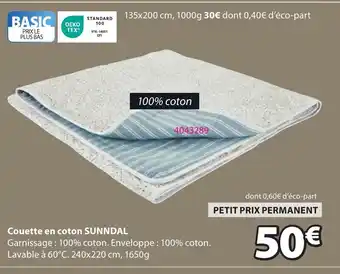JYSK SUNNDAL Couette en coton offre