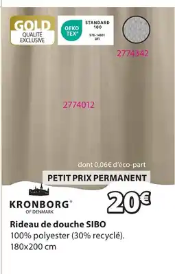 JYSK SIBO Rideau de douche offre