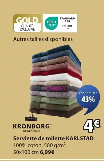 JYSK KARLSTAD Serviette de toilette offre