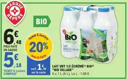 E.Leclerc Express BIO VILLAGE Lait uht 1/2 écrémé bio offre