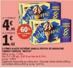 E.Leclerc Express NESTLE 8 cônes glacés extrême vanille pépites de nougatine format familial offre