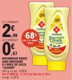 E.Leclerc Express LESIEUR Mayonnaise douce şans moutarde à l'huile de colza offre