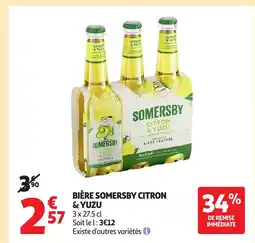 Auchan Bière somersby citron & yuzu offre