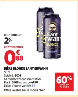 Auchan SANT ERWANN Bière blonde offre