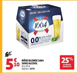 Auchan Bière blonde 1664 sans alcool offre