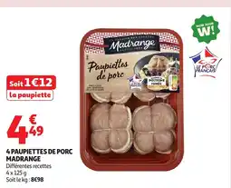 Auchan MADRANGE 4 paupiettes de porc offre