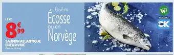 Auchan Saumon atlantique entier vide offre