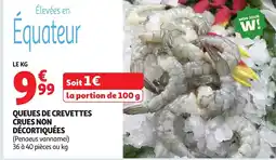 Auchan Queues de crevettes crues non décortiquées offre