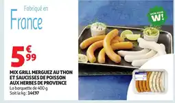 Auchan Mix grill merguez au thon et saucisses de poisson aux herbes de provence offre