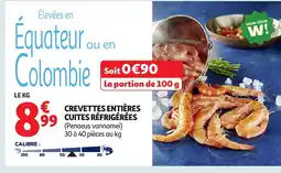 Auchan Crevettes entières cuites réfrigérées offre