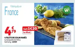 Auchan 4 filets de colin panés offre