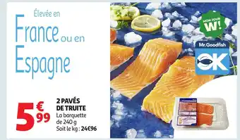 Auchan 2 pavés de truite offre