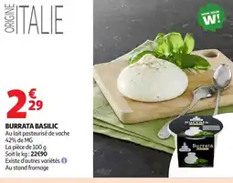 Auchan Burrata basilic offre