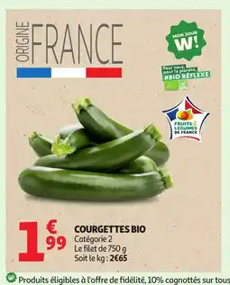 Auchan Courgettes bio offre