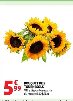 Auchan Bouquet de 5 tournesols offre