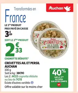 Auchan AUCHAN Crevettes ail et persil offre