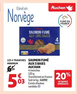 Auchan AUCHAN Saumon fumé aux 5 baies offre