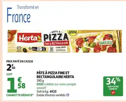 Auchan HERTA Pâte à pizza fine et rectangulaire offre