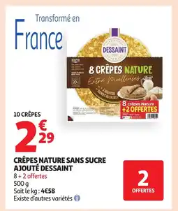 Auchan DESSAINT Crêpes nature sans sucre ajouté offre