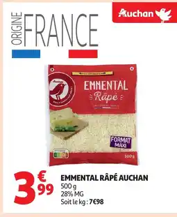 Auchan AUCHAN Emmental râpé offre