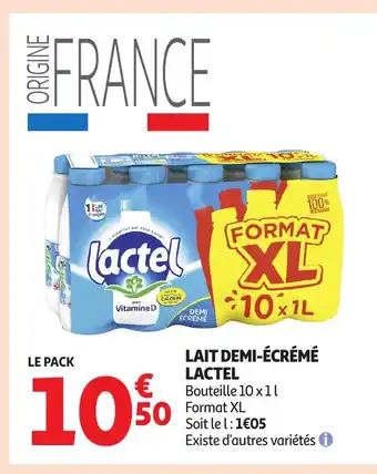 Auchan LACTEL Lait demi-écrémé offre