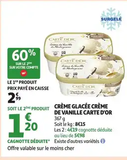 Auchan CARTE D'OR Crème glacée crème de vanille offre