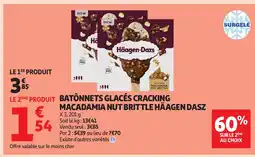 Auchan HÄAGEN DASZ Batônnets glacés cracking macadamia nut brittle offre